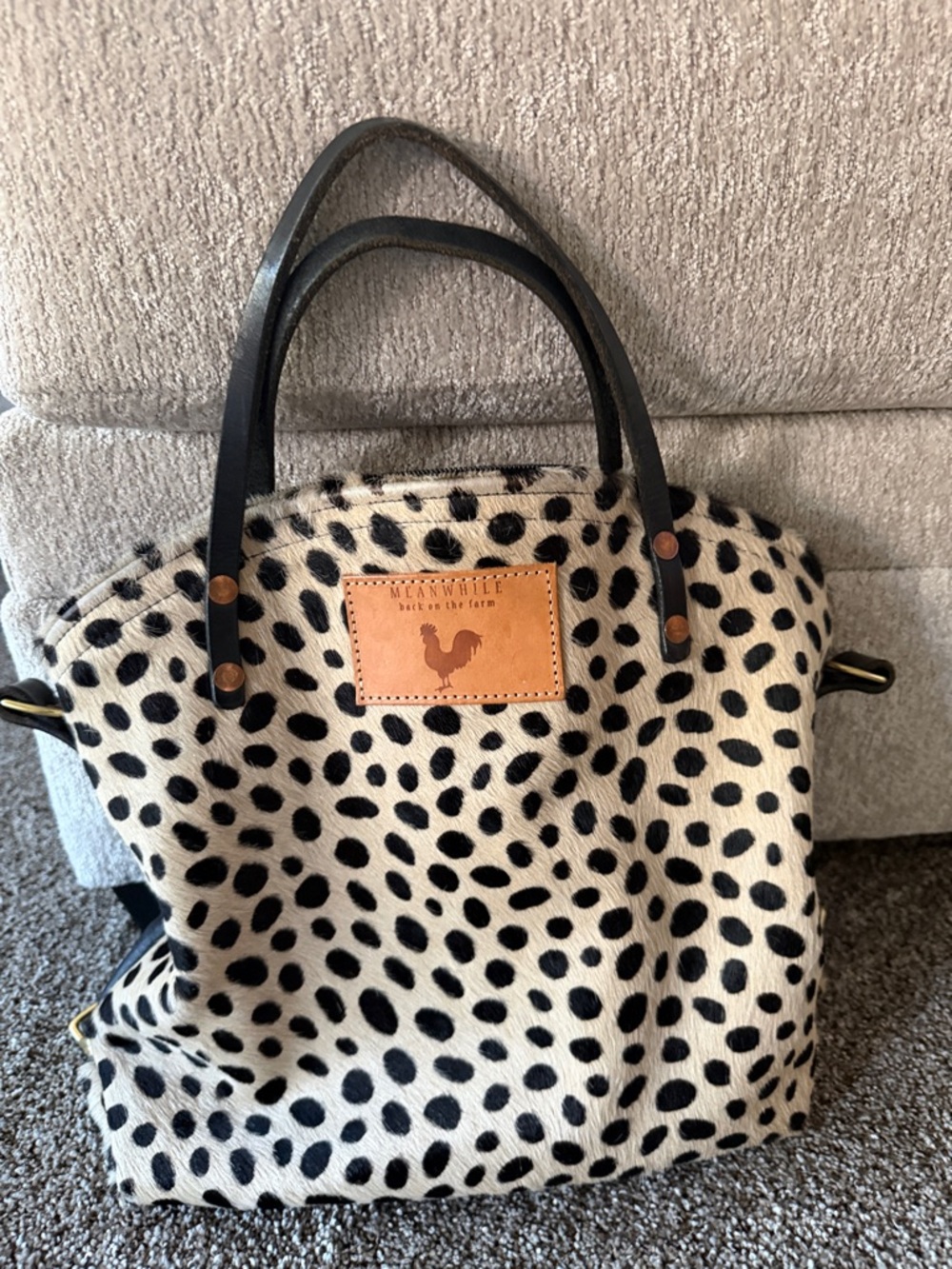 Meanwhile Back on the Farm Cheetah Hair purse/backpack
